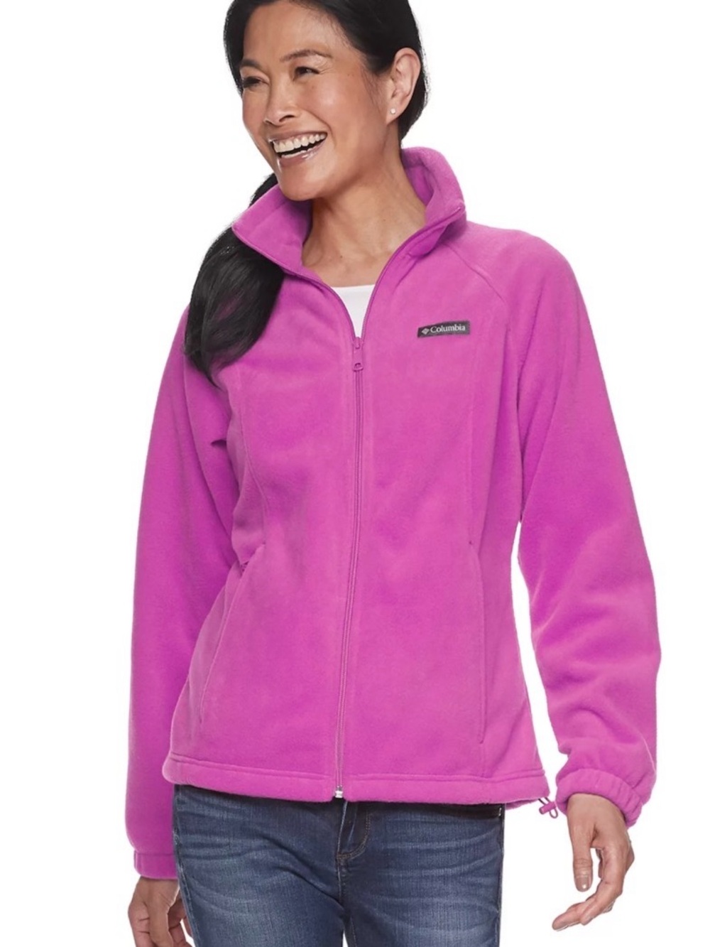 Women's Columbia Benton Springs Zip-Front Fleece Jacket in Fuchsia